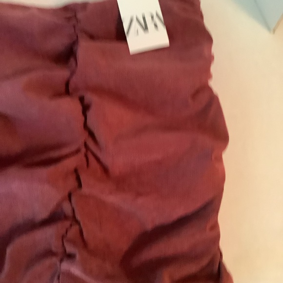 Zara Skirt Dark Pink Size M New - Picture 8 of 16